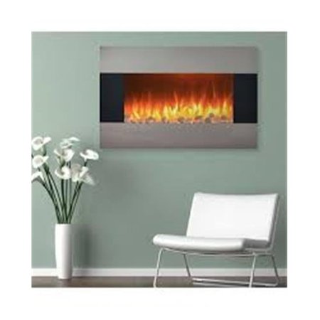 CAMBRIDGE Cambridge CAM19VWMEF-1WHT 19.5 in. Curved Vertical Color Changing Wall Mount Electric Fireplace; White CAM19VWMEF-1WHT